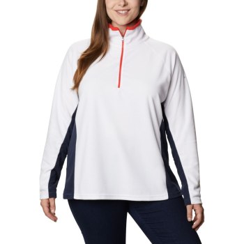 Columbia Ženske Majice S Kapuljačom - Glacial IV 1/2 Zip Plus Size Bijele Tamnoplave | TNRL-35982